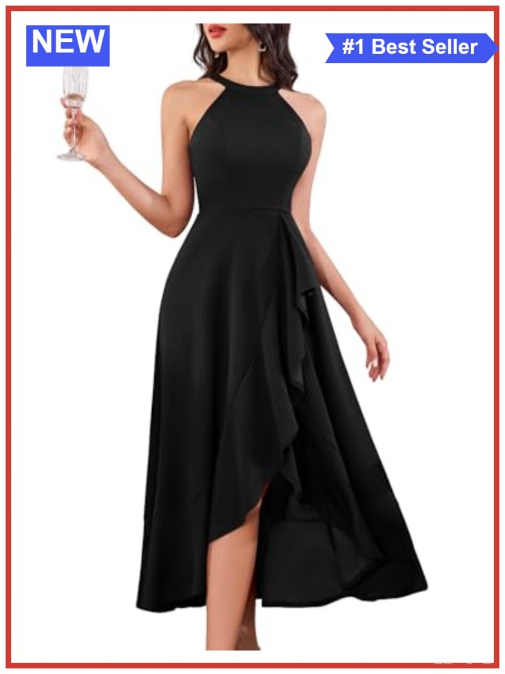 Dressystar Halter Formal Cocktail Wedding Guest Dress Sleeveless